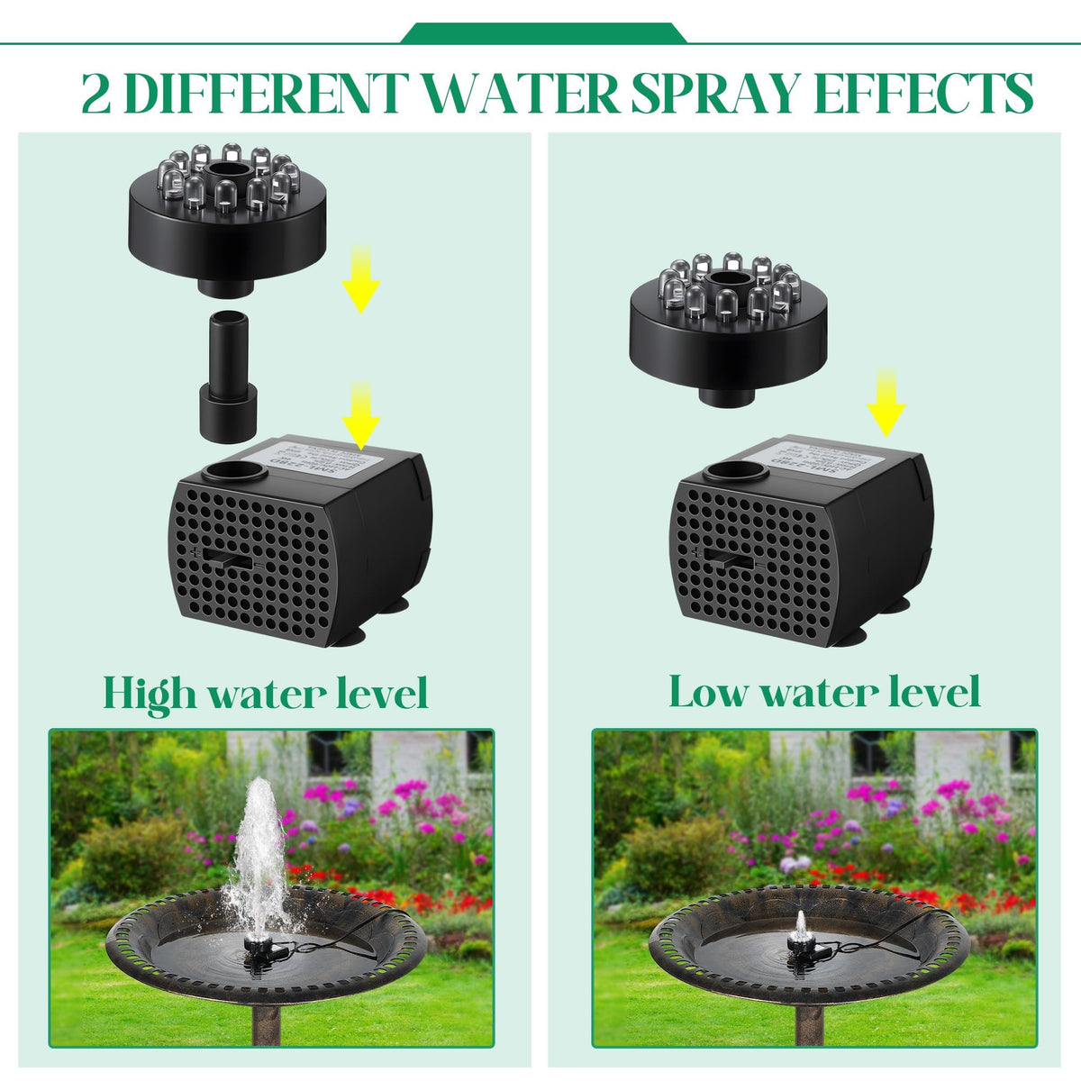 Dunkive adjustable water flow provides customizable fountain height