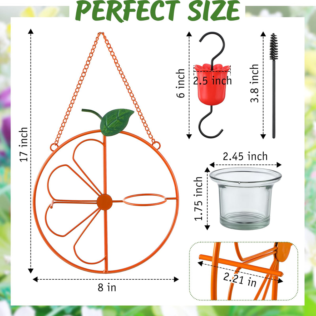 Dunkive Baltimore Oriole Feeder stainless steel stand provides sturdy support.