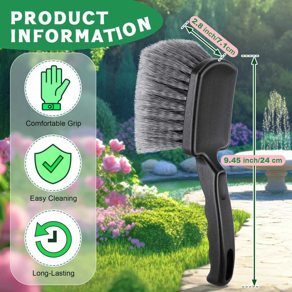 Dunkive bird bath cleaner with PVC bristles for tough dirt removal