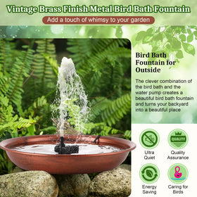 Dunkive bird bath includes 8W pump for gentle spray.