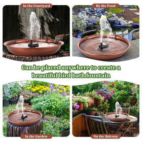 Dunkive bird bath has a flat bottom for stable ground placement.