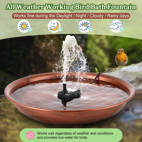 Dunkive bird bath fountain metal pedestal enhances garden decor.