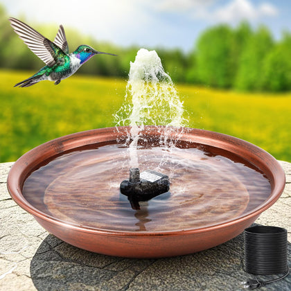 Dunkive bird bath fountain outdoor setup with 13-5in basin attracts birds.