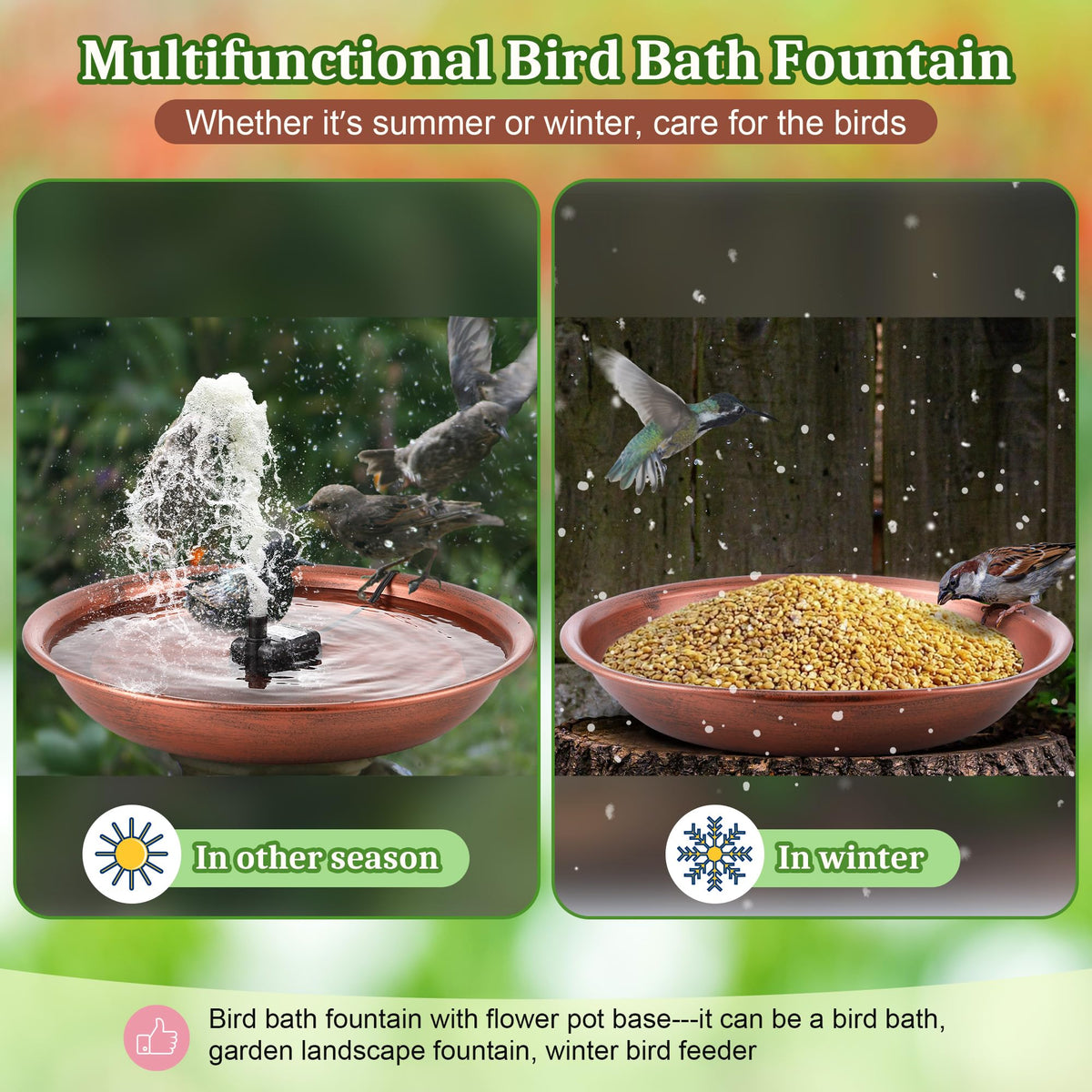 Dunkive bird bath coating resists weather with rust-proof enamel.