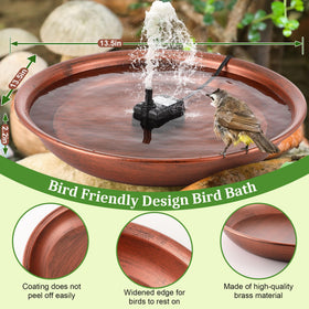 Dunkive bird bath fountain features two nozzles for different bird needs.