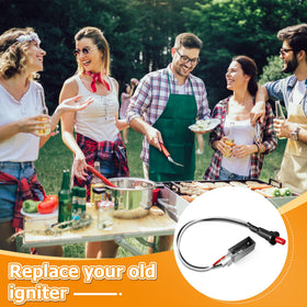 Dunkive igniter installed on grill enabling easy lighting during cooking.