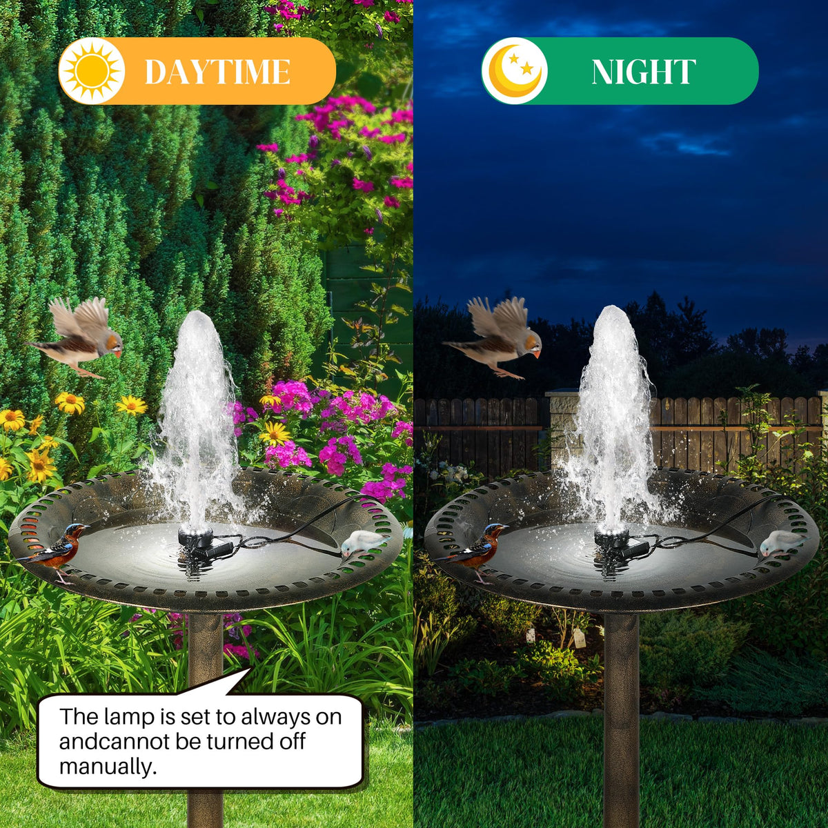 Dunkive compact pump fits bird baths, ponds, or small fountains