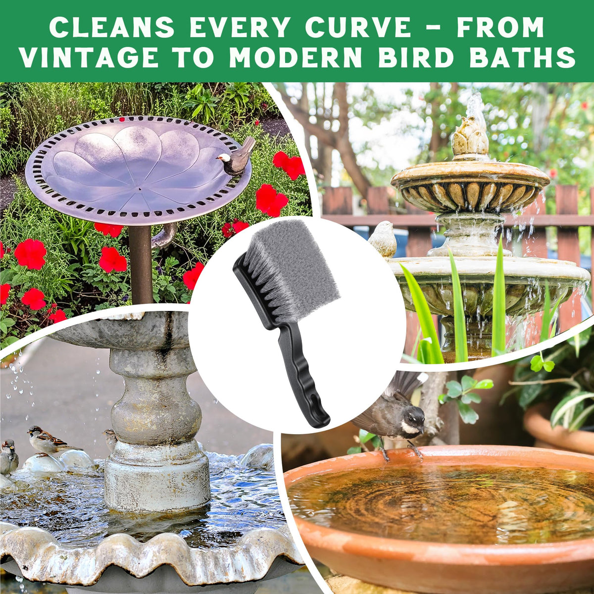 Dunkive multi-purpose cleaner for bird baths, feeders, and waterers