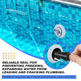 Dunkive multi-purpose pool plug suitable as skimmer or return line stopper.