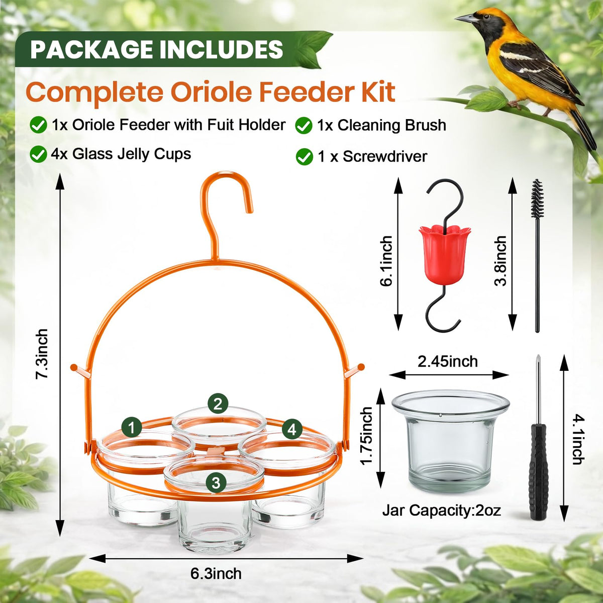 Dunkive Oriole Feeder showing built-in ant moat protection