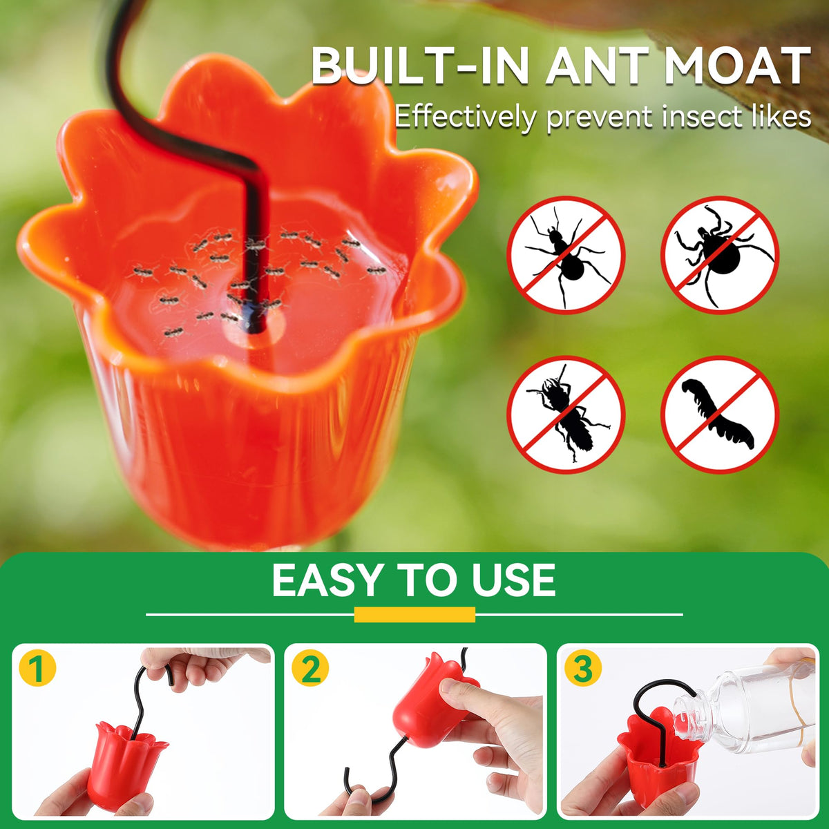 Dunkive oriole feeder detachable plastic bowl enables quick cleaning and refilling.
