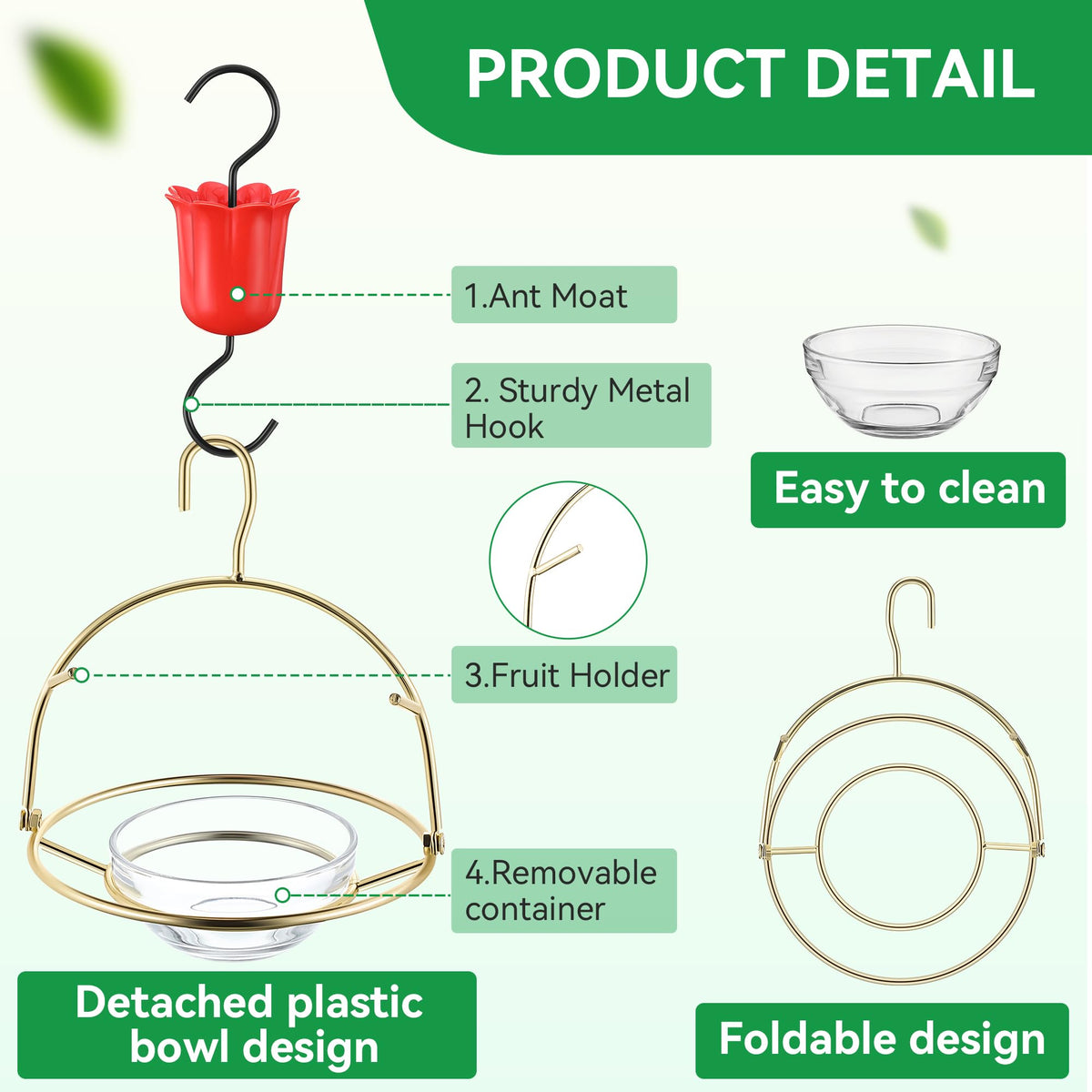 Dunkive oriole feeder fruit spikes hold citrus for versatile feeding options.