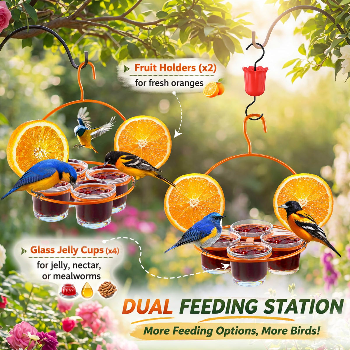 Dunkive Oriole Feeder metal frame demonstrates durability and weather resistance