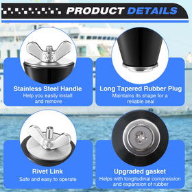 Dunkive plug features rubber body and stainless steel head for durability and rust resistance.