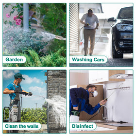 Dunkive sprayer wand in use for garden watering and car cleaning tasks