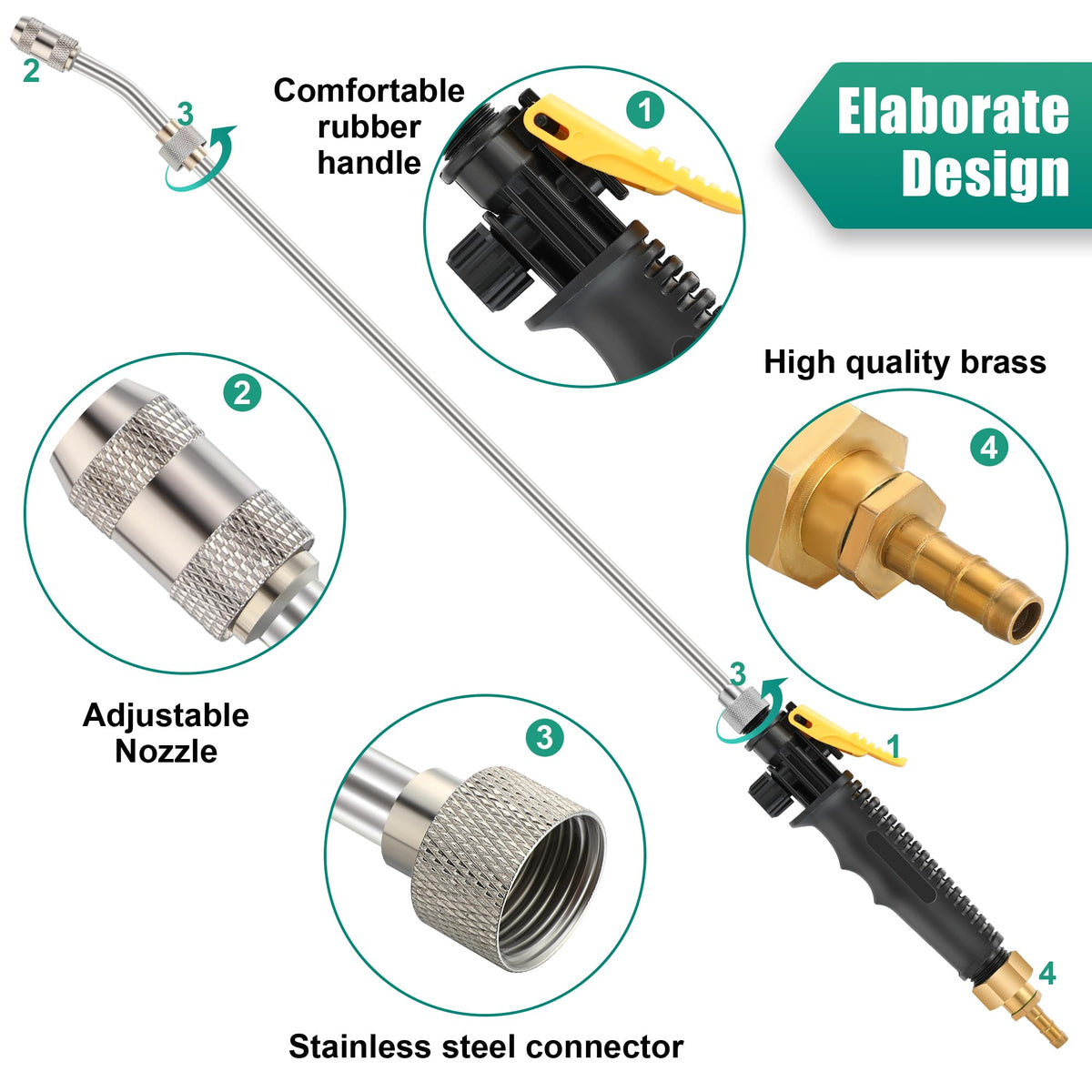 Dunkive sprayer wand with lockable handle allows continuous spraying with less hand strain
