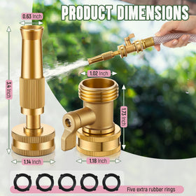 Dunkive twist nozzle showing four spray patterns for versatile rinsing