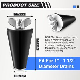 Dunkive plug designed for 1 inch to 1.5 inch openings with rubber body and steel head.