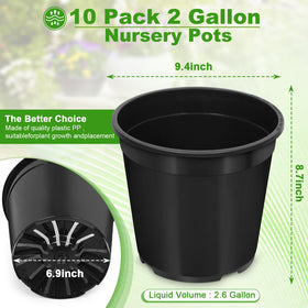DUNPUTE 2-gallon pot bottom diameter 6.9 inches promotes balanced root growth.