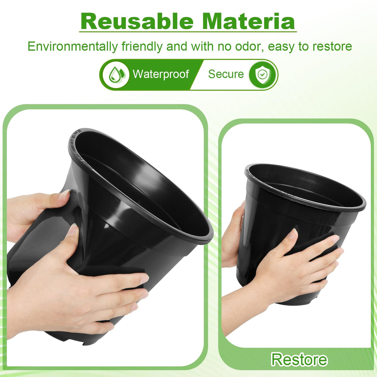 DUNPUTE thickened plastic 3-gallon pot highlights durability and transport ease