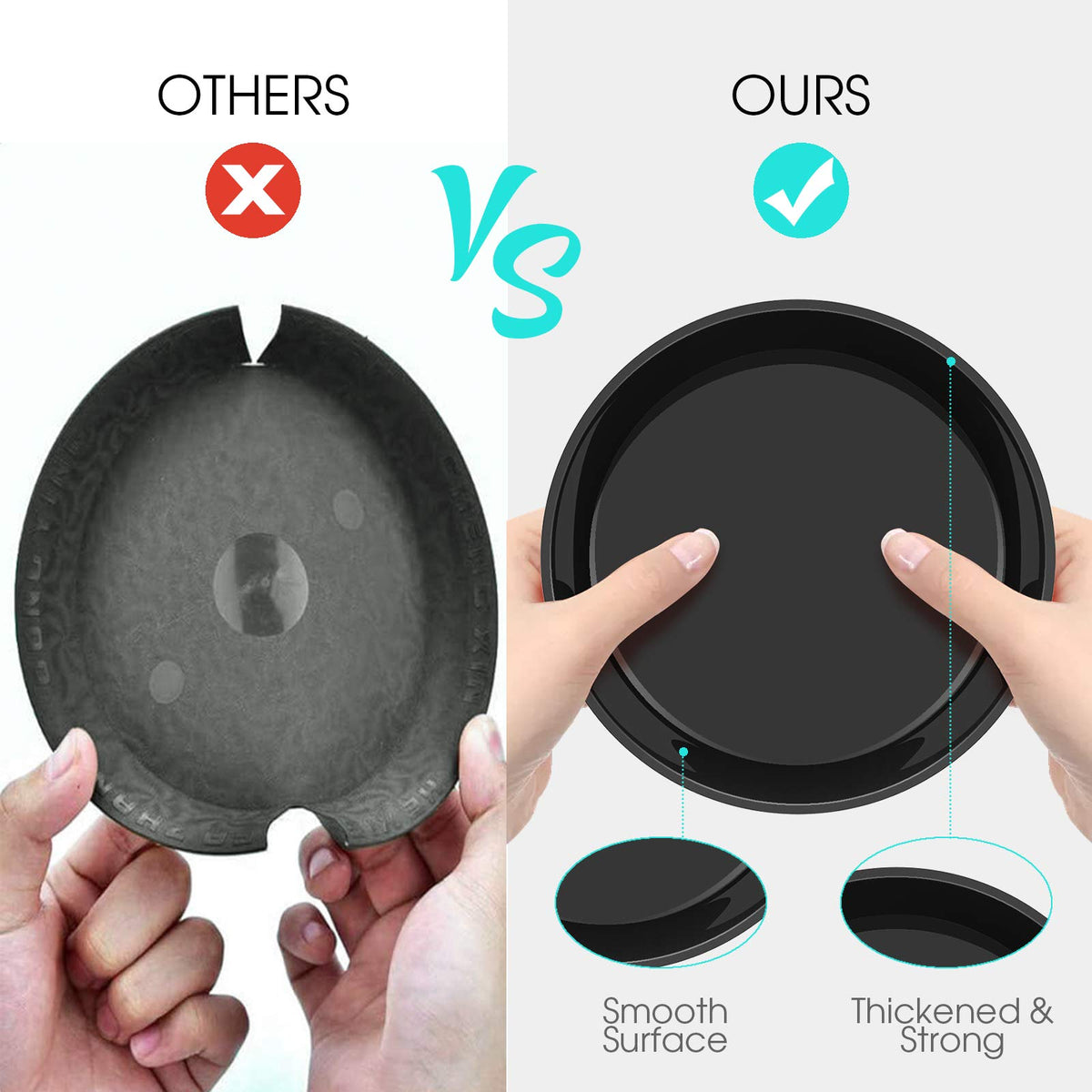 DUNPUTE leak-proof 8-inch plant saucer keeps soil spills away from floors.
