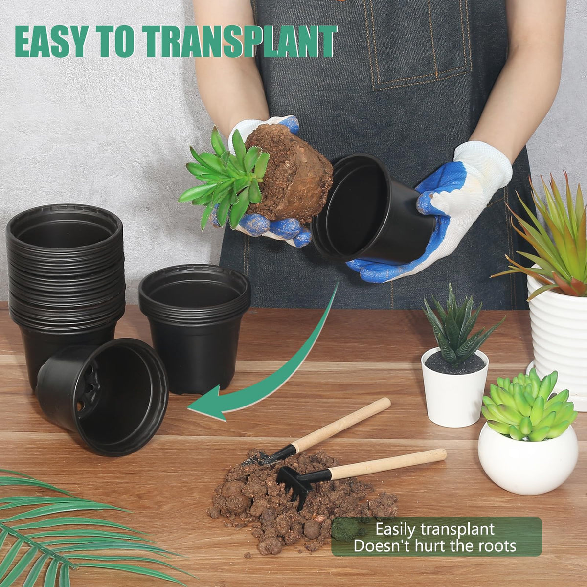 DUNPUTE lightweight durable plastic nursery pot ideal for easy handling