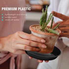 DUNPUTE plant saucer 8in side view fits larger pots with reliable leak containment.