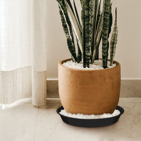 DUNPUTE plant saucer durable material closeup; BPA-free plastic for longevity.