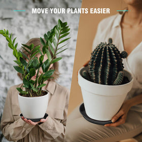 DUNPUTE indoor-outdoor plant tray keeps pots stable and drainage controlled.