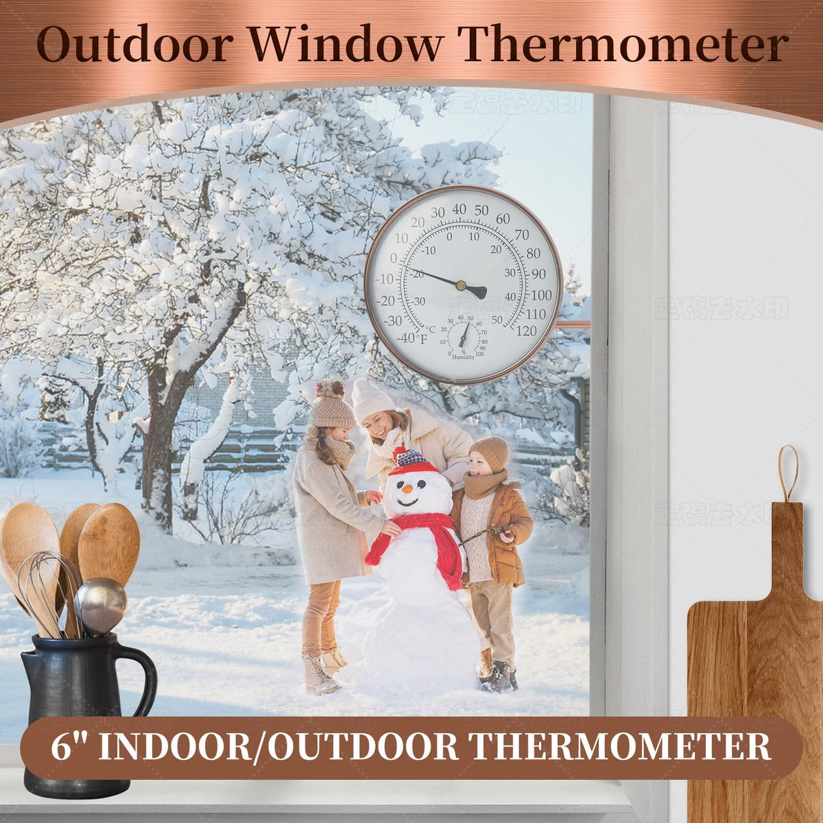 DUNUO greenhouse thermometer with clear dial for plant care and humidity awareness.