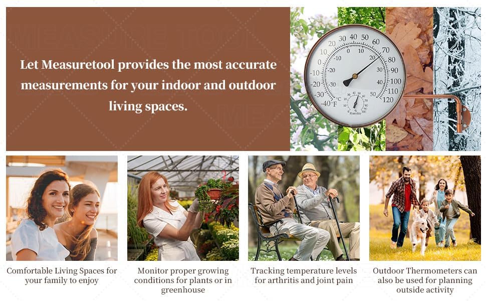 DUNUO patio thermometer ideal for outdoor spaces with durable brass construction.