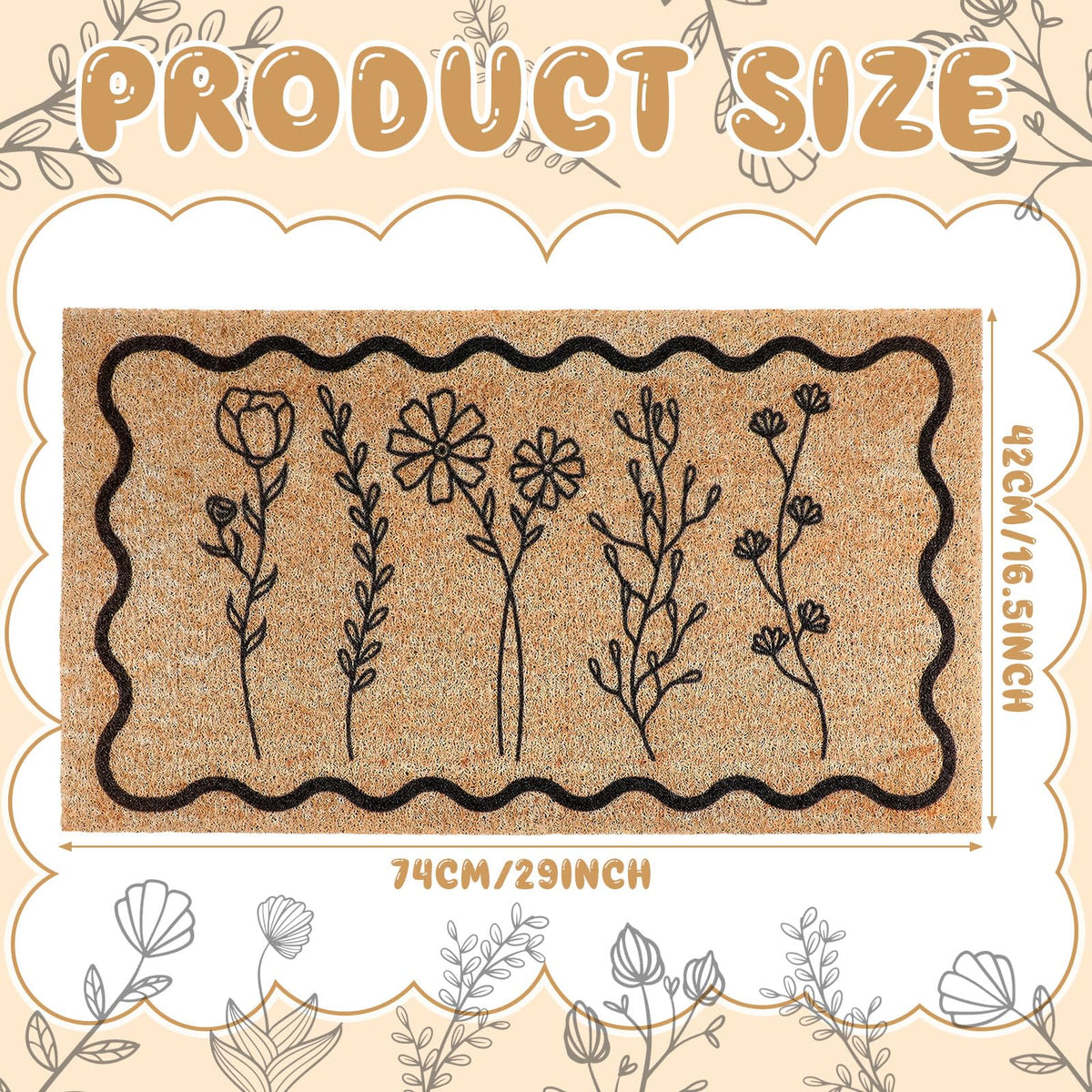 Dunzy brownish-yellow and black coir mat adds rustic curb appeal and protection.