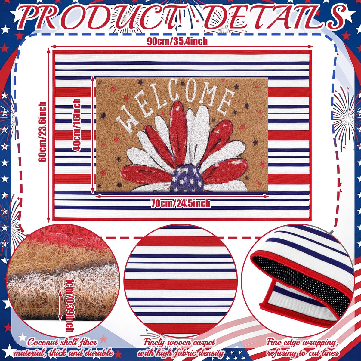 Dunzy dual-design mats offer layered patriotic curb appeal