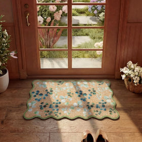 Dunzy eucalyptus entry rug cleans easily by shaking or rinsing.