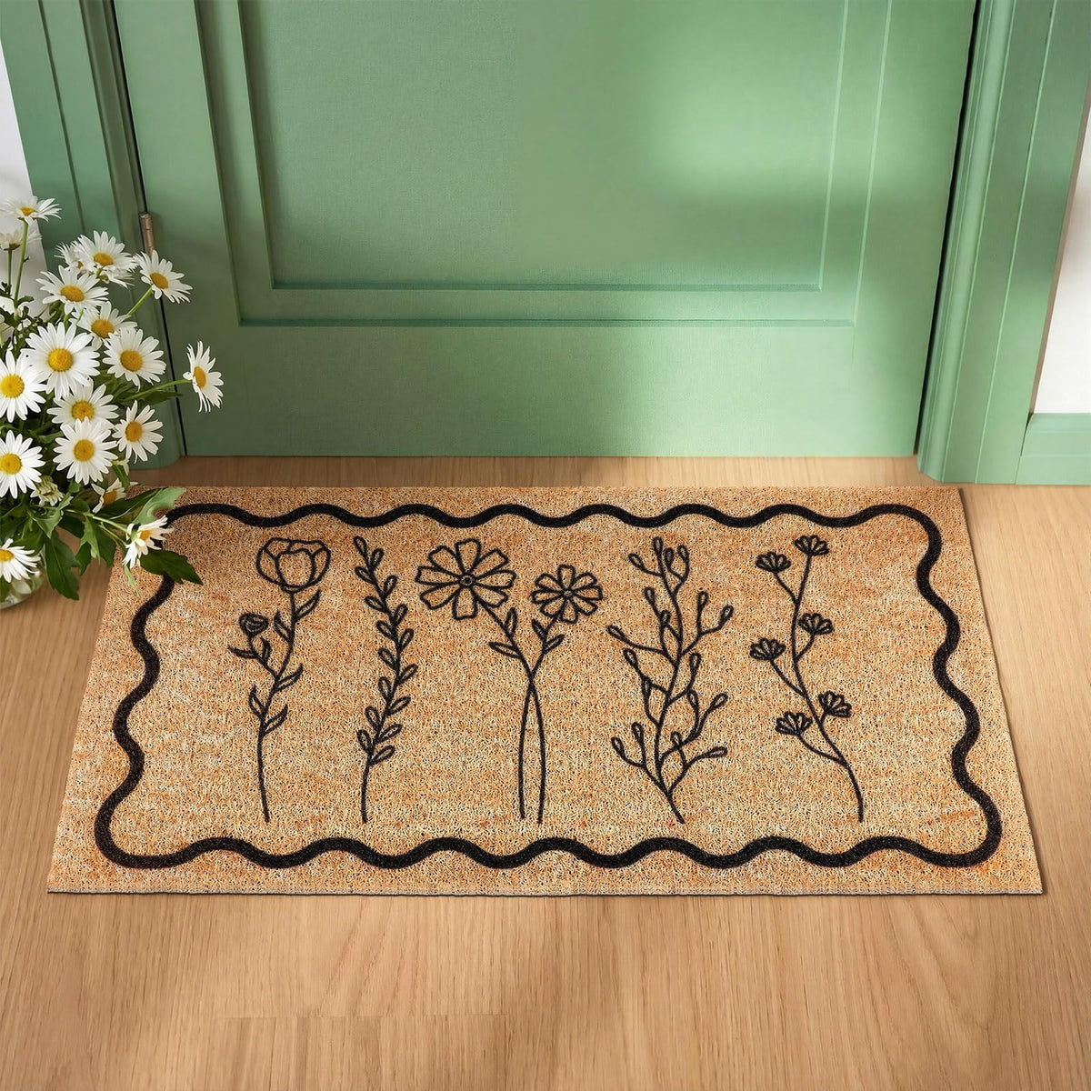Dunzy indoor-outdoor entrance mat suits porches and foyers with seasonal charm.