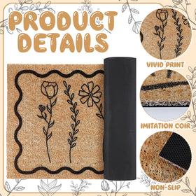 Dunzy non-slip rubber-backed door mat stays in place on varied surfaces.
