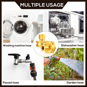 Dunzy outdoor-ready hose adapter suitable for lawn care and car washing tasks.