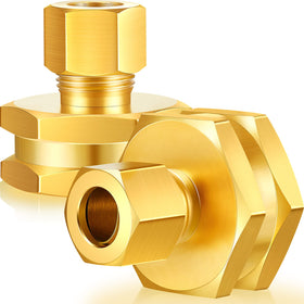 Dunzy two-pack brass hose adapter with hex heads for easy installation and secure connections.