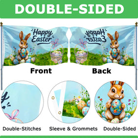 Duoduobuy Easter Flag with brass grommets for easy hanging