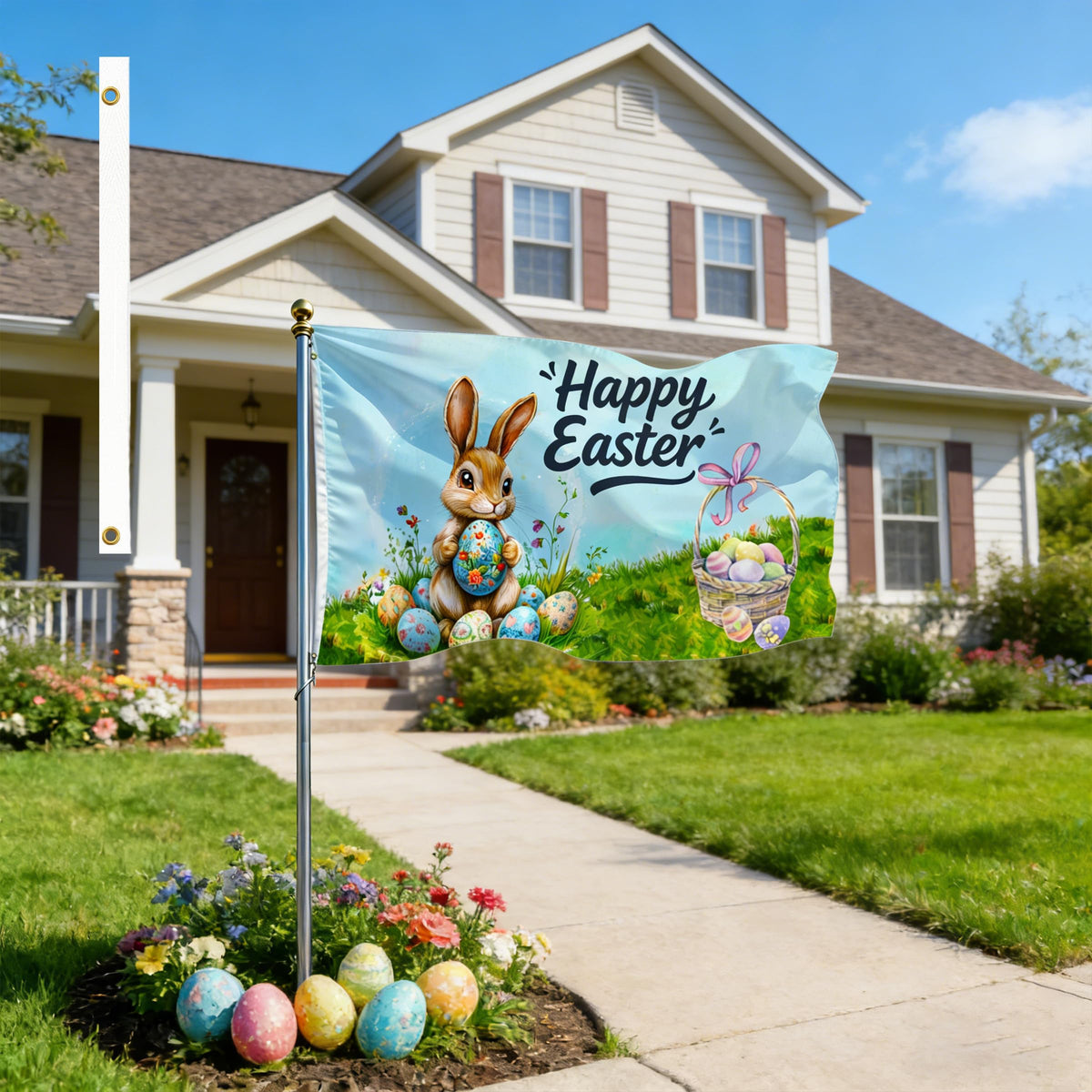Duoduobuy 3x5 ft Easter flag ideal for garden parties