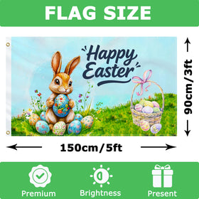 Duoduobuy Happy Easter banner garden flag 150x90cm for versatile yard decor