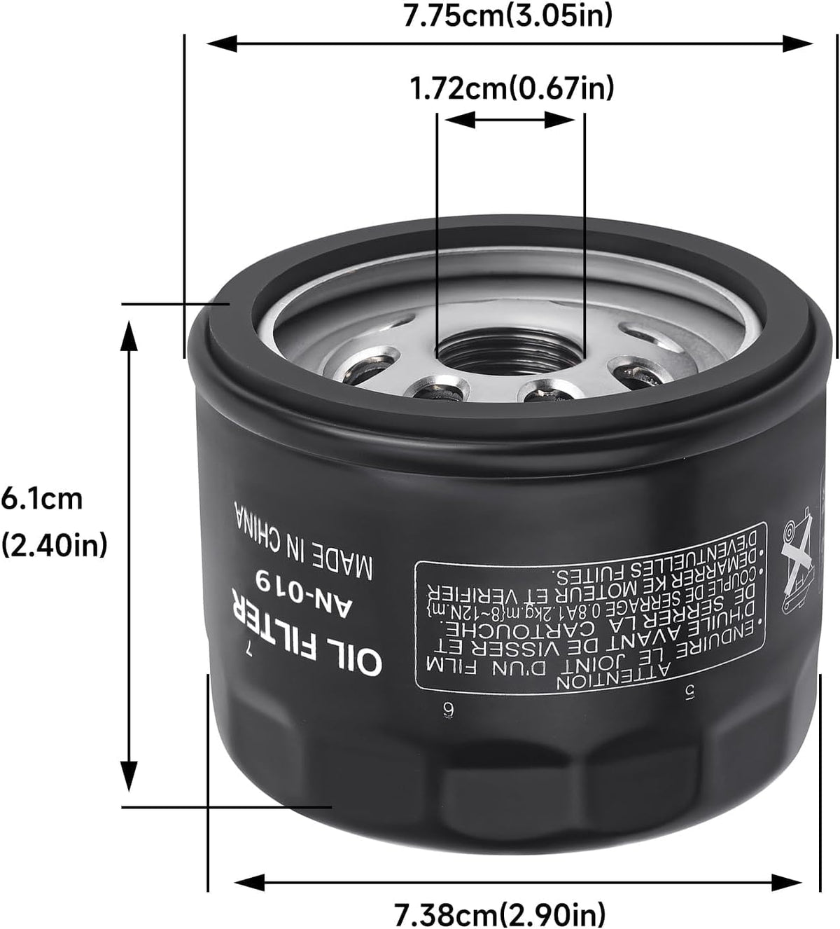 DUOOK Cub Cadet XT1 compatible oil filter enables quick, clean maintenance.