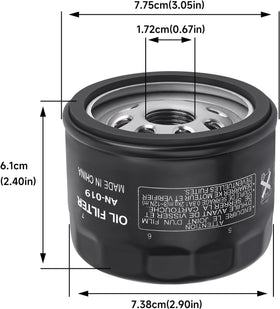 DUOOK Cub Cadet XT1 compatible oil filter enables quick, clean maintenance.
