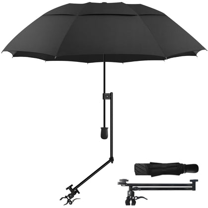 DUOUPA patio umbrella clipped to chair for portable shade on the go