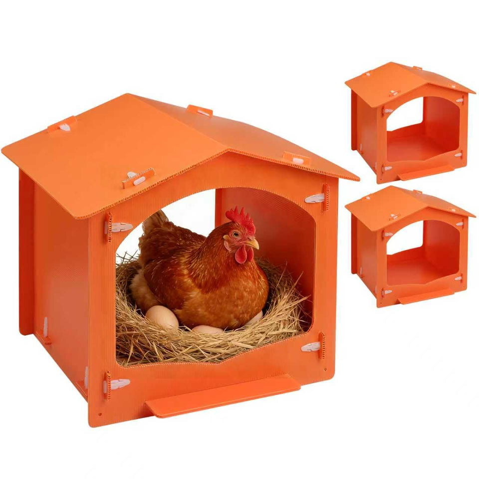 DUPPCOS chicken nesting box front view shows spacious layout for easy egg collection