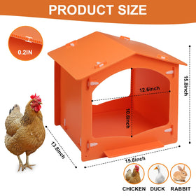 DUPPCOS chicken nesting box side view highlights durable materials and cleanability