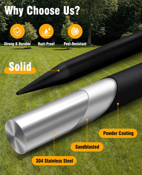 DUPKEV black powder-coated finish enhances weather durability