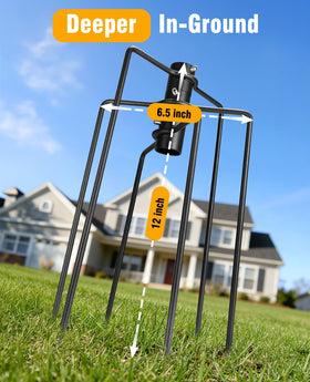DUPKEV stabilizer used with flag poles and string lights for stable displays