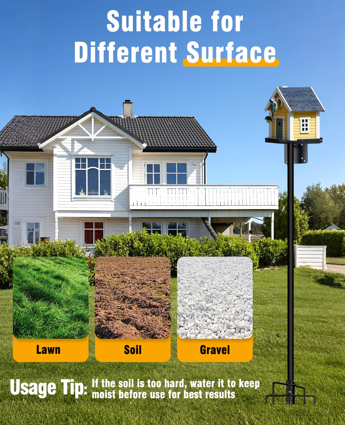 DUPKEV stabilizer ideal for bird feeder poles in outdoor spaces