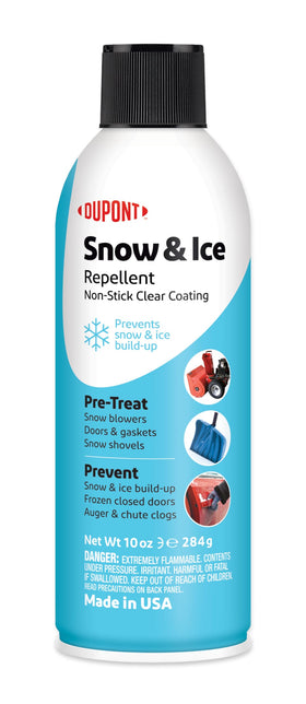 DuPont Teflon Snow Repellant bottle ready to spray for hands-free snow protection.